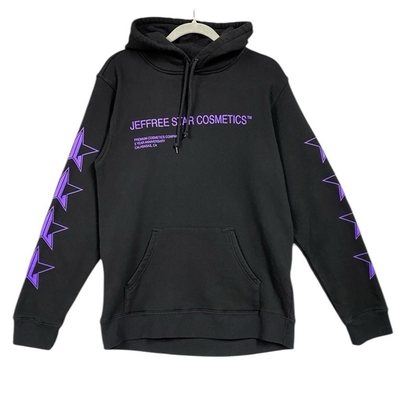 Jeffree Star Fashion Hoodie Unisex Size Medium Black Purple "5 Year Anniversary" - Picture 1 of 7